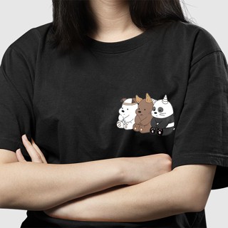 เสื้อยืดคอกลมเสื้อยืดแขนสั้นพิมพ์ลายกราฟฟิค We BARE BEARS แฟชั่น Oversize/Couple/Plus Size/UnisexS-3XL