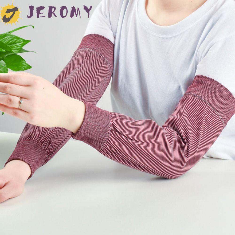 Jeromy ปลอกแขน แบบยืดหยุ่น ระบายอากาศ ลายทาง อบอุ่น สําหรับผู้ชาย ผู้หญิง ขี่จักรยาน ขับรถ ตกปลา