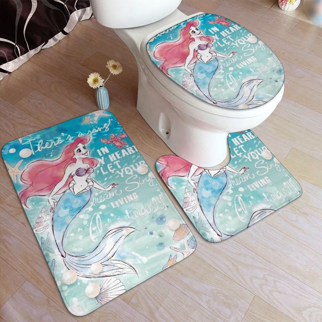 Ariel พรมปูพื้นห้องน้ํา กันลื่น 3 ชิ้น สําหรับตกแต่งบ้าน ห้องน้ํา