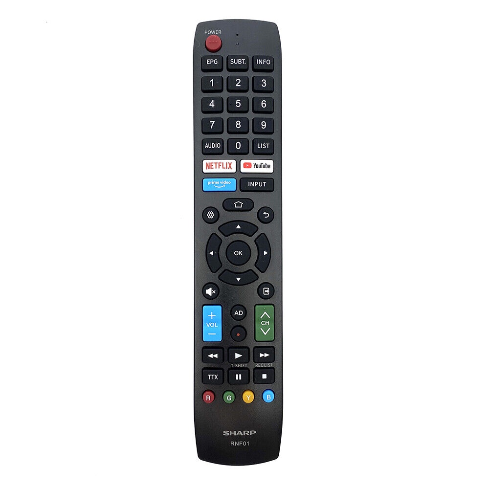 ใหม่ RNF01 สําหรับ Sharp Smart TV รีโมทคอนโทรล Netflix Youtube Prime Video