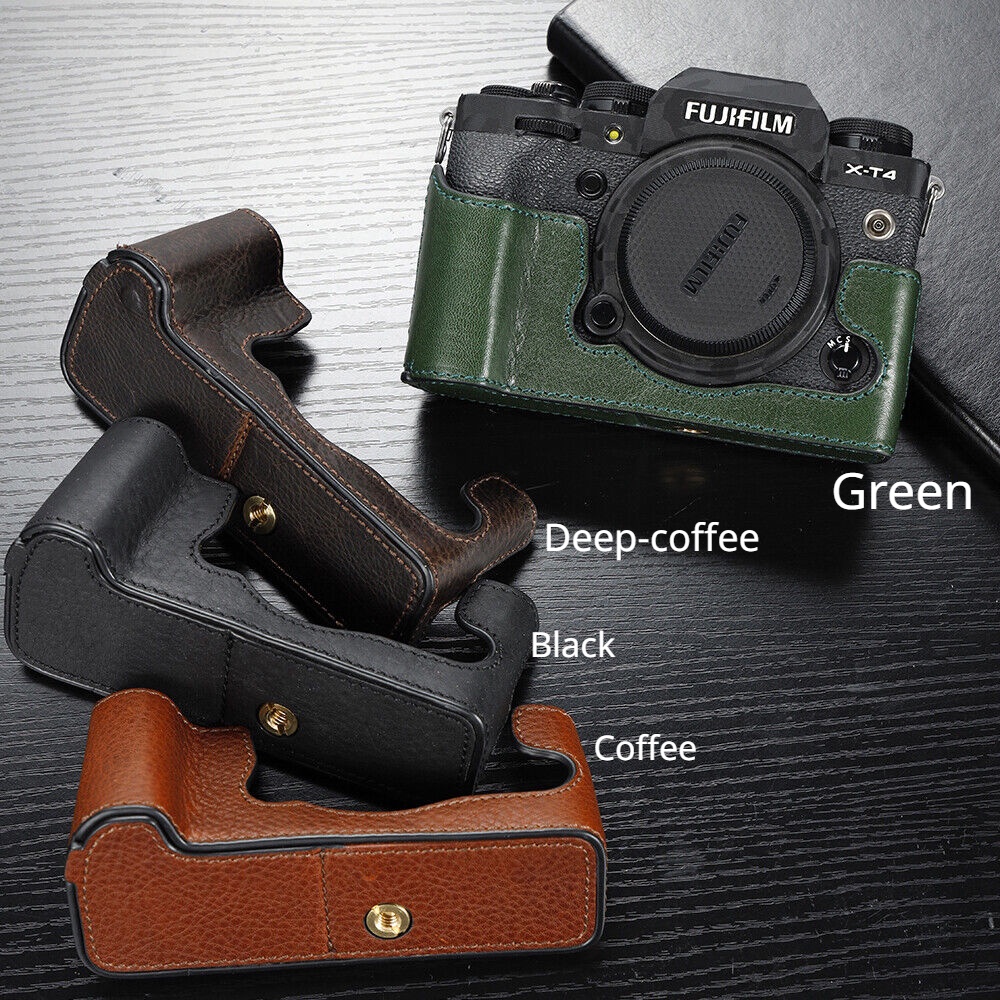 Fujifilm XT4 XT3 XT5 กระเป๋ากล้องหนังแท้ Handmade กระเป๋าครึ่งสําหรับ Fujifilm XT5 XT4 XT3 XT2 XT10 