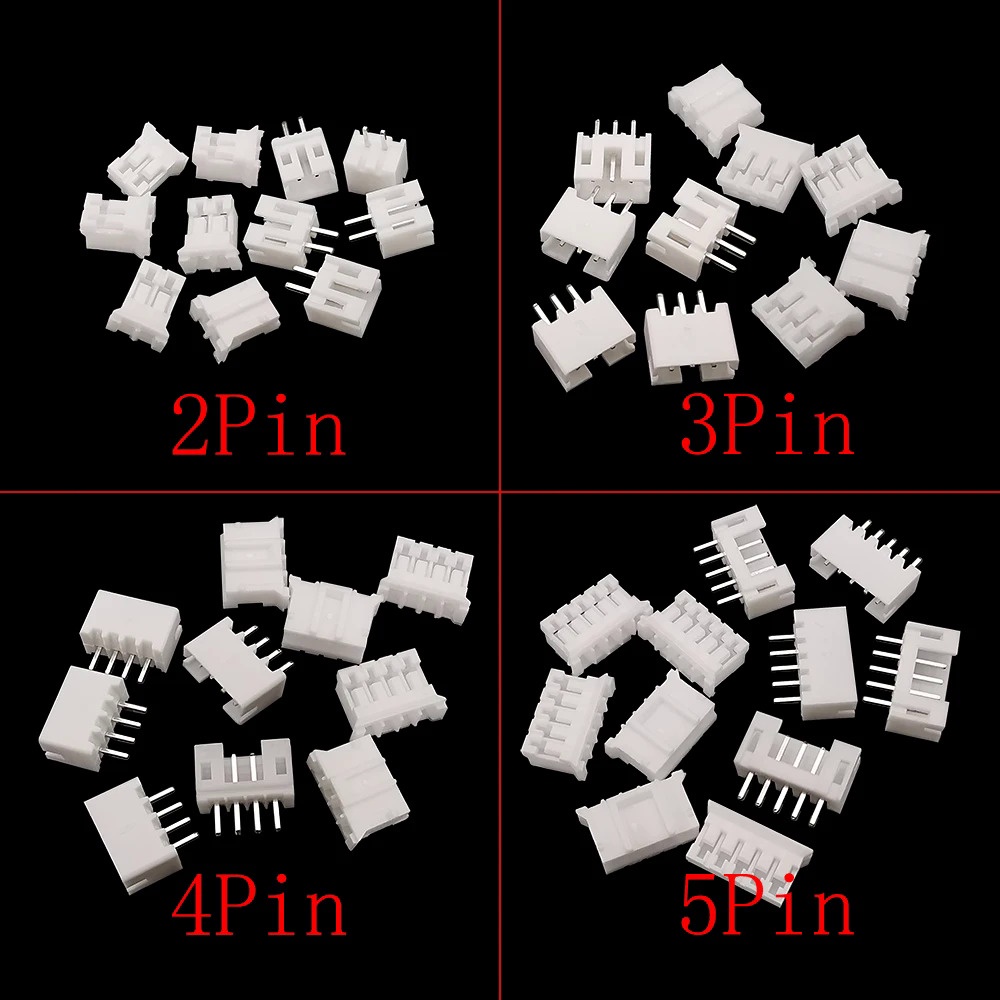 ปลั๊กแจ็คเชื่อมต่อสายไฟ JST PH 2.0 มม. 2 3 4 5 Pin ตัวผู้ และตัวเมีย พลาสติก สีขาว 100 ชิ้น ต่อล็อต