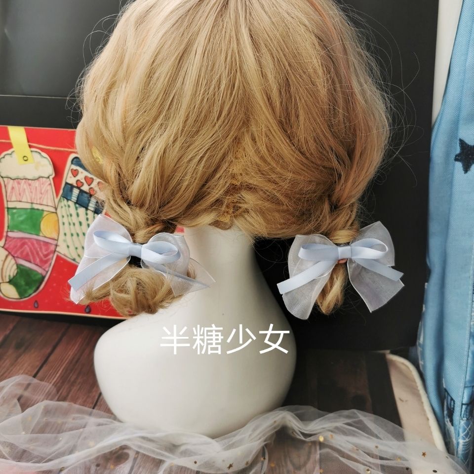 [โบว์ตกแต่ง] เครื่องประดับผม ที่คาดผมโลลิต้า ลูกไม้ สีเทา สีฟ้า เข้ากับทุกชุด สไตล์ญี่ปุ่น สําหรับผู้หญิง