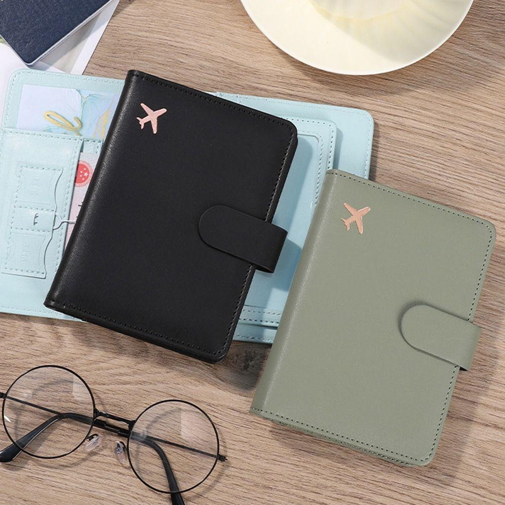 Ssunshine RFID ฝาครอบหนังสือเดินทาง, คลิปหนังสือเดินทางสร้างสรรค์มัลติฟังก์ชั่น, กระเป๋าใส่หนังสือเดินทางหนัง PU หลายใบ