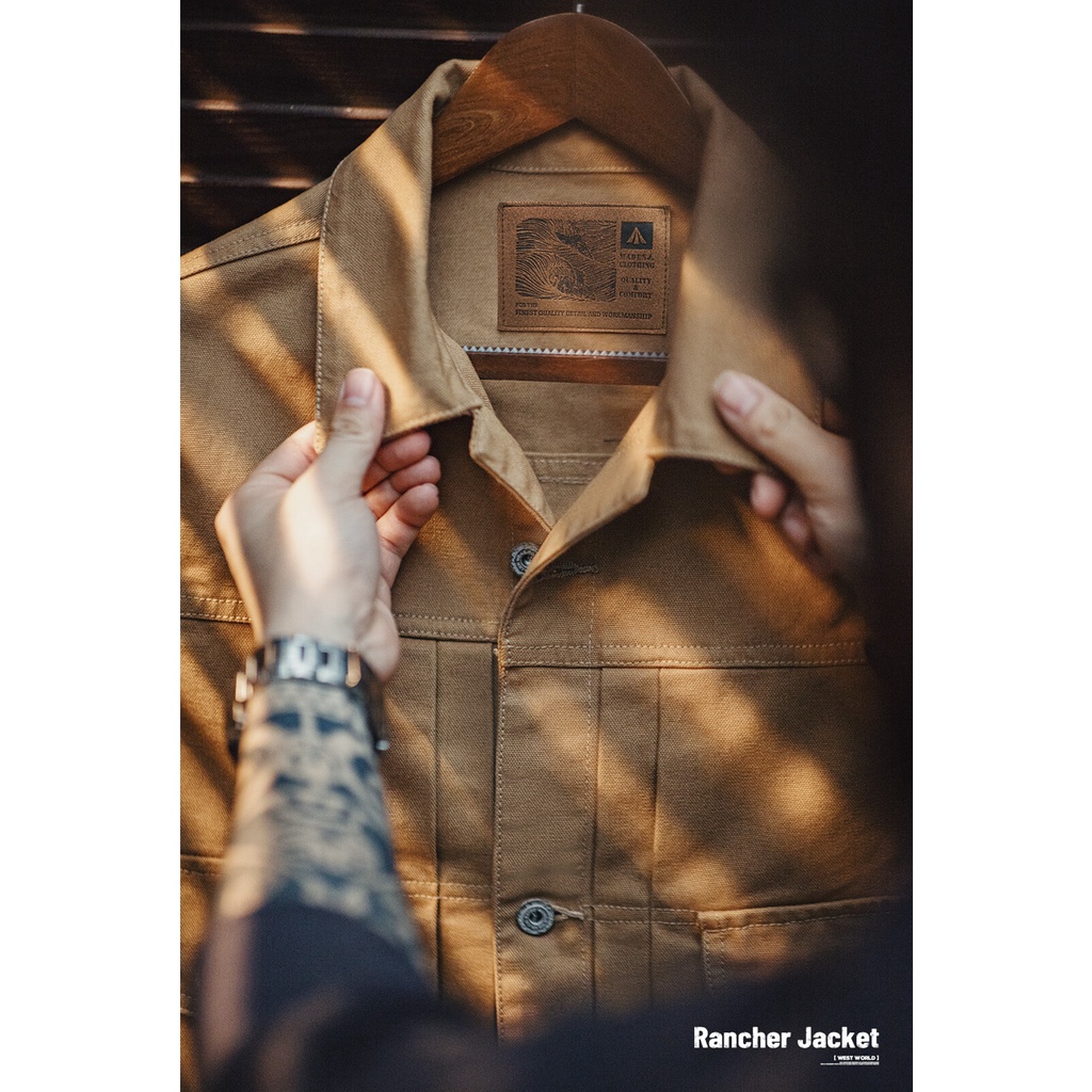 MADEN ยี่ห้อ Workwear สไตล์ฤดูใบไม้ร่วงใหม่ผู้ชายเยาวชนกลางแจ้งขี่จักรยาน Tough Guy American Retro Western Ranch แจ็คเก็ต Maillard Heavy Duty ผ้าใบเสื้อโปโล Boy Denim Coat