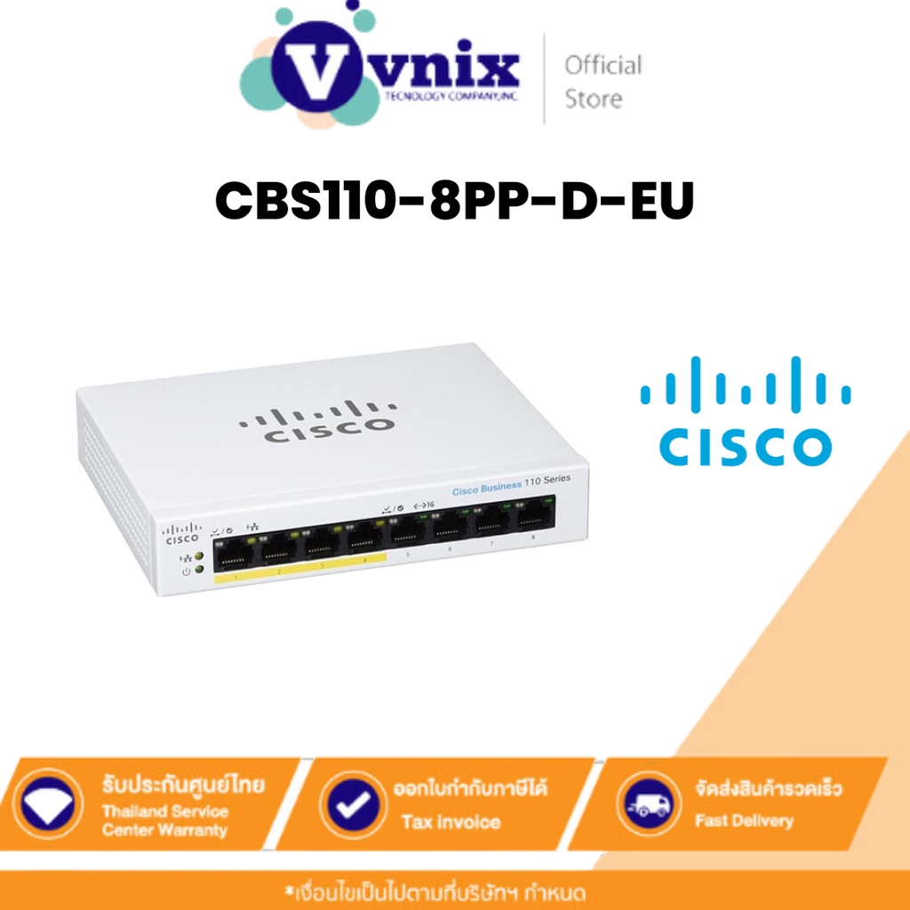 Cisco CBS110-8PP-D-EU Switch “Cisco” Business 110 Series 8G PoE By Vnix Group