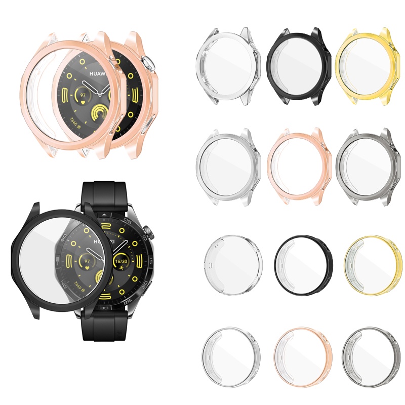 กรณีtpuสําหรับhuawei GT4 GT5 41 มม.46 มม.GT 4 5 Honorนาฬิกา 4 pro SoftElectroplatingนาฬิกาป้องกันหน้าจอกรอบคลุมทั้งหมด