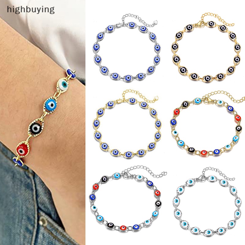 [highbuying] ใหม่ ตาชั่วร้าย ลูกปัด สร้อยข้อมือ ปรับเชื่อมโยงโซ่ ตุรกี ตา สร้อยข้อมือ กําไลข้อมือ สําหรับผู้หญิง แฟชั่น เครื่องประดับ ใหม่ พร้อมส่ง