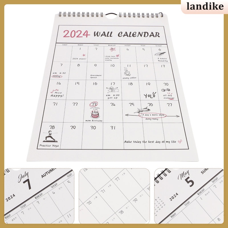 ปฏิทินติดผนังไวท์บอร์ด Schdule Art Calander Planner Memo Appointment แขวน 2023-2024 ห้องรายเดือนกระด