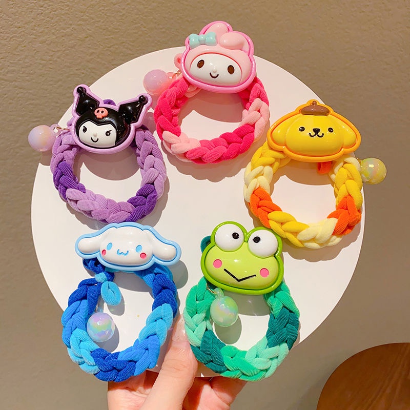 Sanrio Kulomi Melody เชือกถักมือ ยางรัดผม ลายการ์ตูนหมี สตรอเบอร์รี่ ซินนาม่อนโรล เครื่องประดับผม คู่รัก สาวหวาน ที่คาดผม