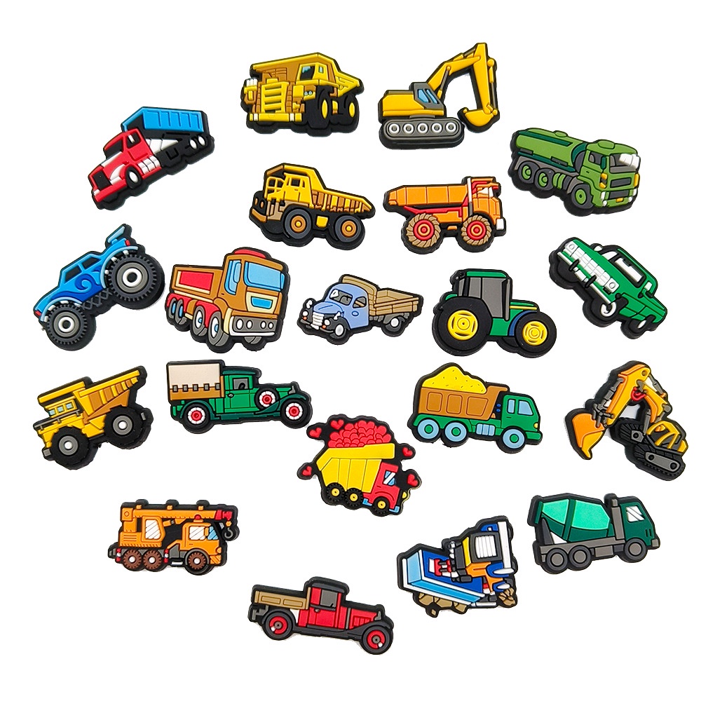 CROCS อุปกรณ์เสริม จี้การ์ตูนรถขุด SUV Go Kart Jibbitz Jeep Jibitz สําหรับตกแต่งรองเท้า รถบรรทุก รถจี๊ป