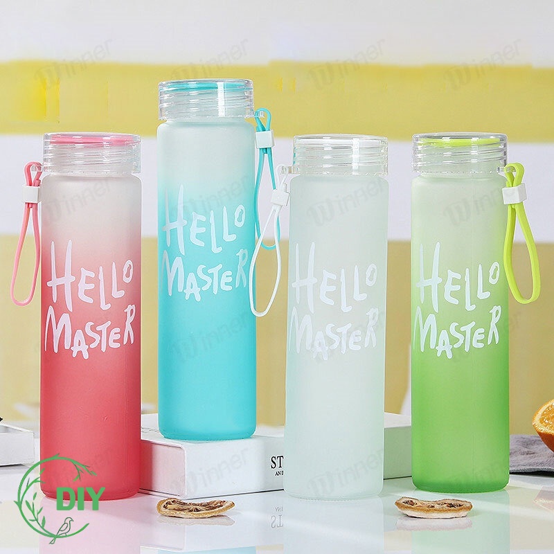 (ของแท้✅) ขวดน้ำ  กระบอกน้ำแก้ว ขนาด480ml  สายซิลิโคน แก้วทนความร้อน แก้วอย่างหนา ไม่แตกง่าย มีให้เลือก 4สี 🌈ราคาถูก