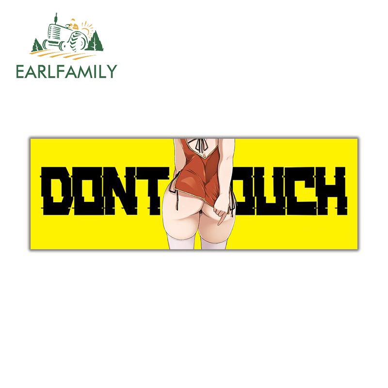 Earlfamily สติกเกอร์กันน้ํา ลายการ์ตูนอนิเมะ Don’t Touch My Ass Warning Hentai Slap NSFW ขนาด 13 ซม. สําหรับตกแต่งรถยนต์