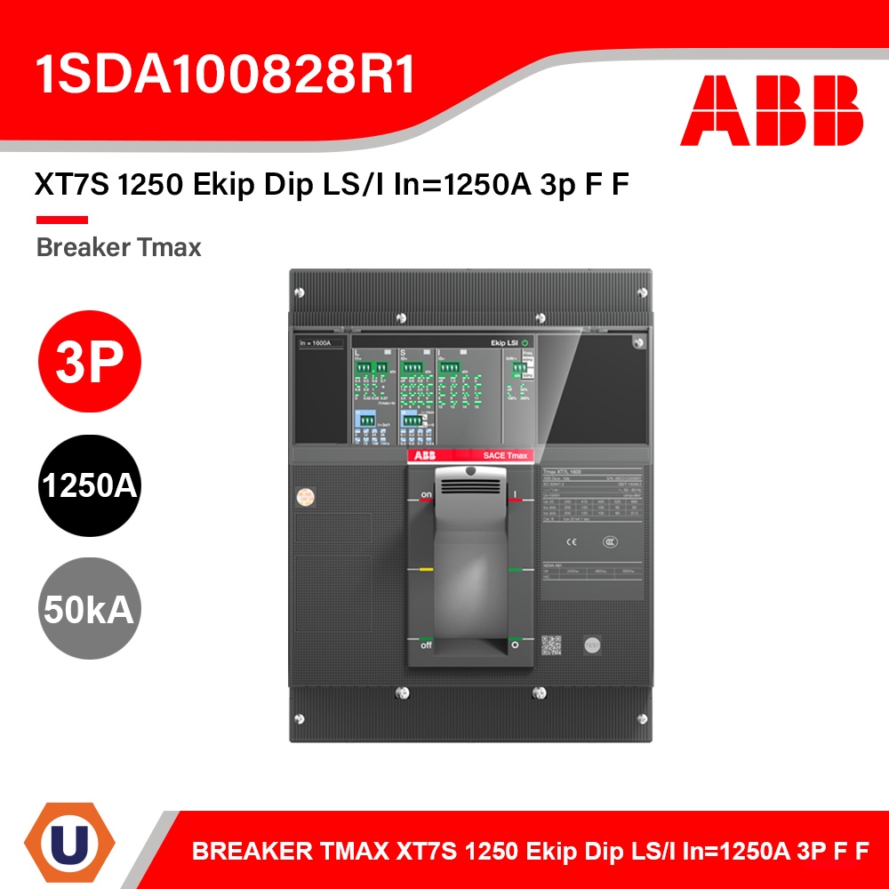 ABB Breaker Tmax XT7S 1250 Ekip Dip LS/I In=1250A 3p F F l 1SDA100828R1 สั่งซื้อได้ที่ร้าน Ucanbuys
