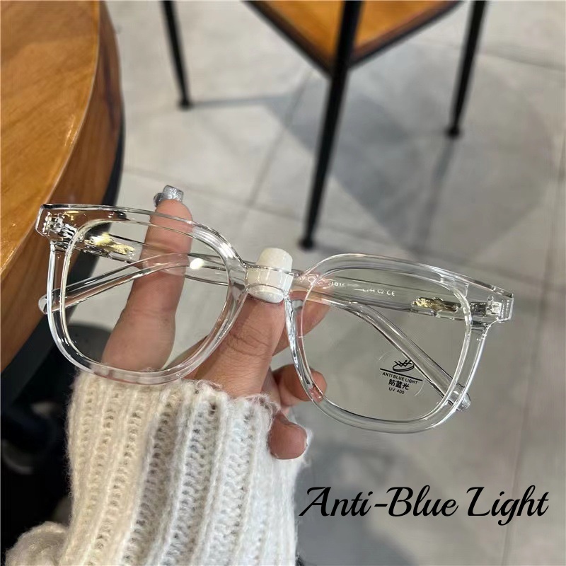 พร้อมส่ง‼️แว่นตาสายตาสั้น กรอบแบน ป้องกันแสงสีฟ้า ขนาดใหญ่ สําหรับผู้หญิง นักเรียน กรองแสงสีฟ้า แว่นตากรองแสง กรองแสงคอม
