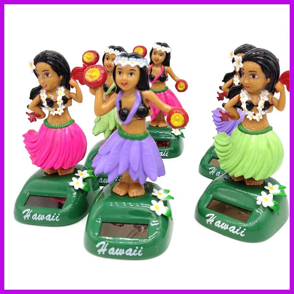 Bobblehead แดชบอร์ด พลังงานแสงอาทิตย์ สไตล์ฮาวาย สําหรับตกแต่งรถยนต์