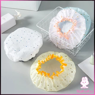 NKK หมวกคลุมผมอาบน้ํา แบบหนาพิเศษ กันน้ํา สองชั้น ลายน่ารัก Shower cap
