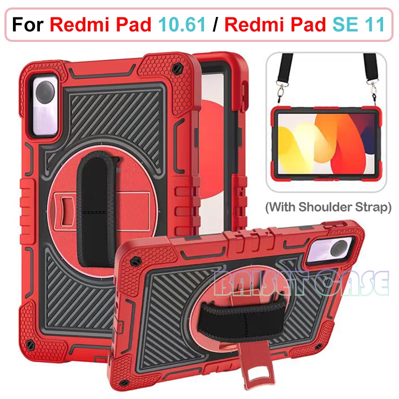 สําหรับ Redmi Pad SE 11 2023 Redmi Pad 10.61 360° เคสกันกระแทก พร้อมสายคล้องมือ หมุนได้ สําหรับงานหนัก