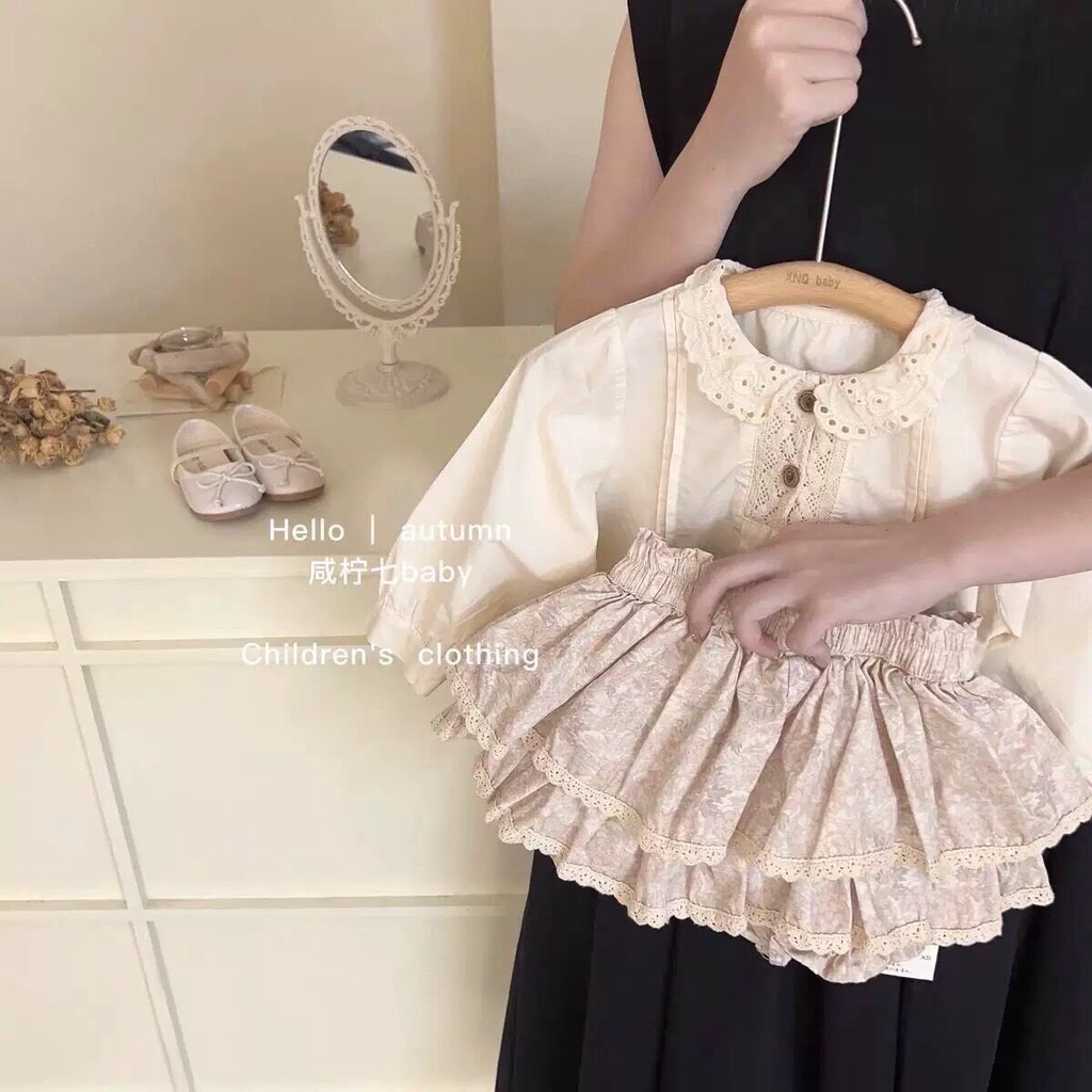 PRETTY BABY พร้อมส่ง เสื้อแขนนยาวเด็ก กระโปรงกางเกงเด็กผู้หญิง(1007)