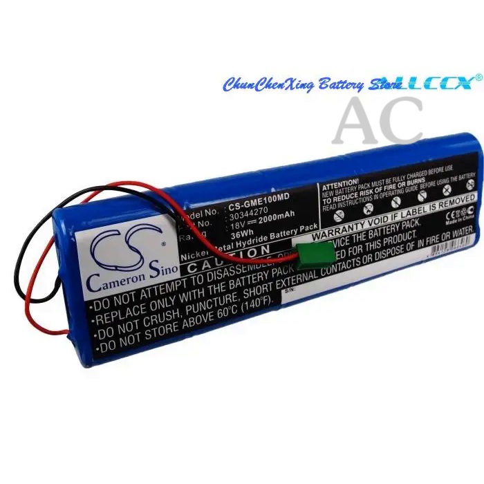 AC Cameron sino 2000mAh Battery for Hellige EKG Cardio Smart, For GE Marquette MAC 1000,MAC 1100,MAC 1200,MAC 1500,MAC 1