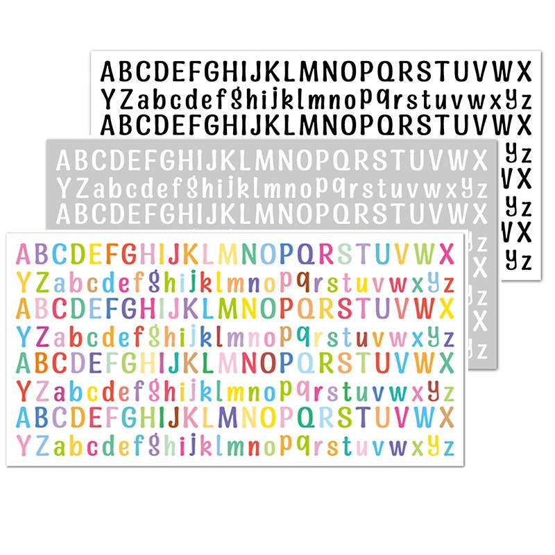 สติกเกอร์ตัวอักษรภาษาอังกฤษ หลากสี 0.5 นิ้ว สําหรับตกแต่งสมุดภาพ DIY 3 แผ่น