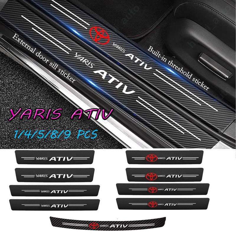 สติกเกอร์คาร์บอนไฟเบอร์ ป้องกันรอยขีดข่วน กันน้ํา สําหรับ Toyota Yaris Ativ 2022 2023 Yaris Ativ Accessores 2024 2021 2020