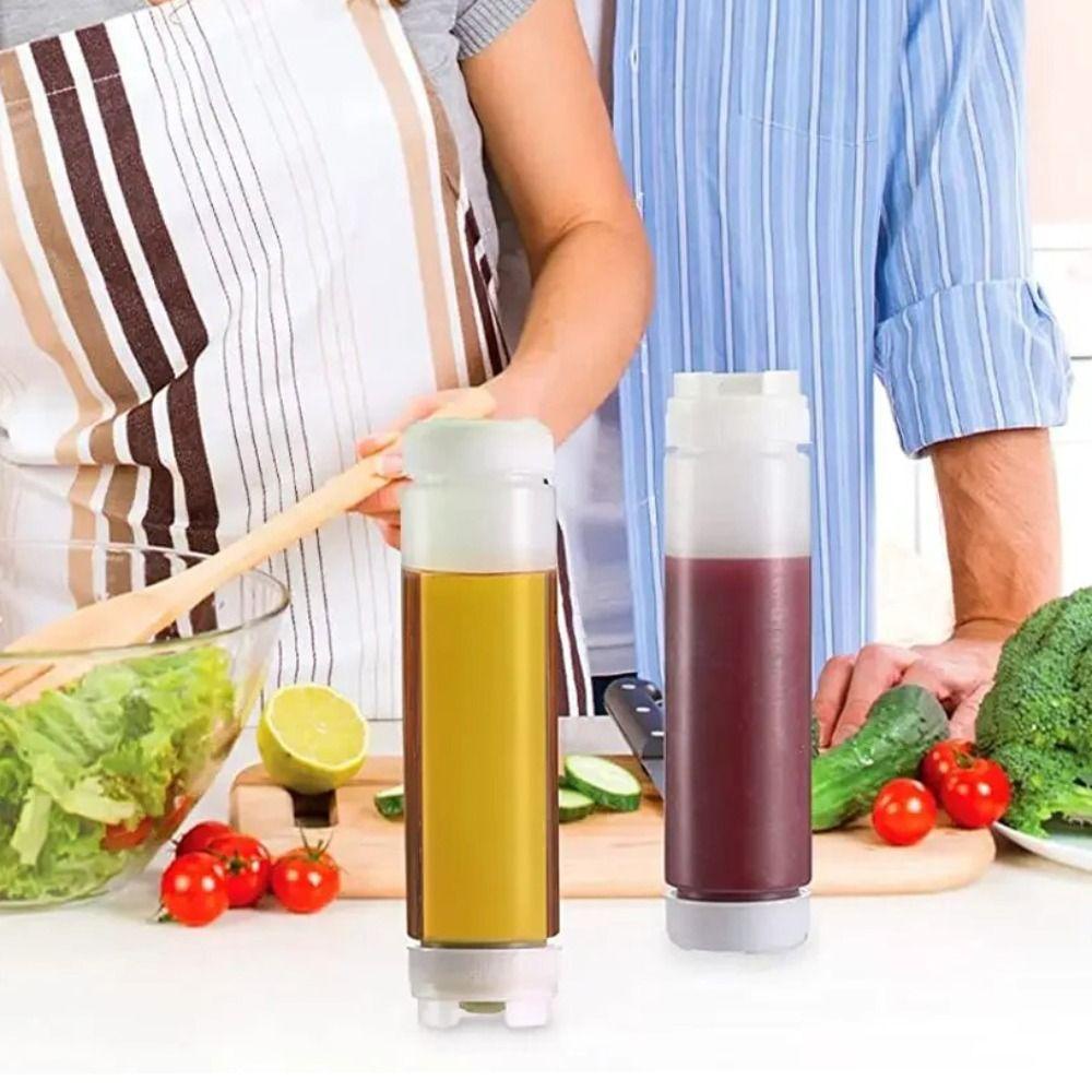 Norman ขวดบีบซอสพลาสติก แบบสองหัว ความจุขนาดใหญ่ 16 20 24 ออนซ์ - รูปที่ 3