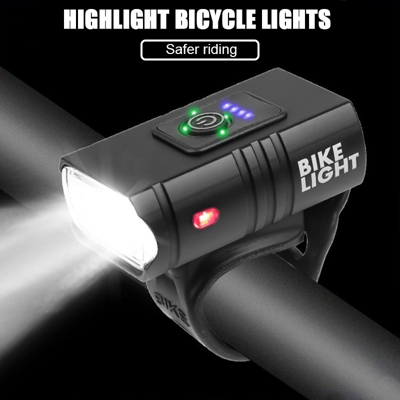 【พร้อมส่ง】 ไฟฉายจักรยาน Led 6 โหมด ชาร์จ ไฟจักรยาน USB ​สําหรับติดแฮนด์บาร์รถจักรยาน ไฟฉายจักรยานชาร์จ