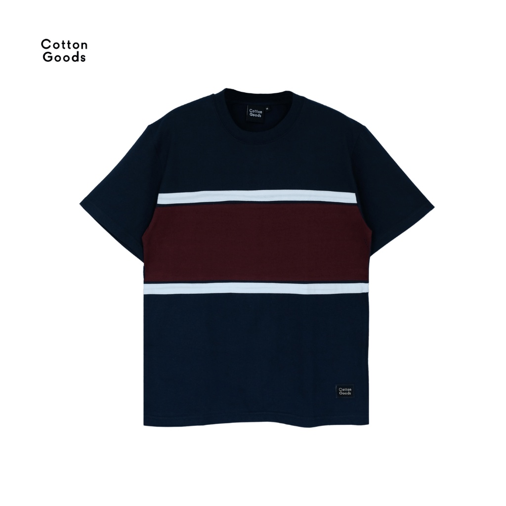 Cotton Goods Regular Fit Cotton 20s Pull Navy White Maroon Tees