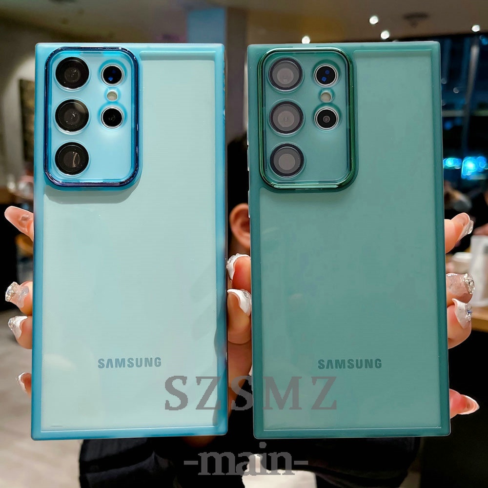 XXL| เคส สำหรับ Xiaomi 12 Lite 12T Pro Redmi Note 8 9 9s 10 10S 11S 11 12S 12 13 Pro Plus เคสใสเรียบง่าย สีเขียวอ่อน สีฟ้า พร้อมฟิล์มเลนส์ในตัว ป้องกัน