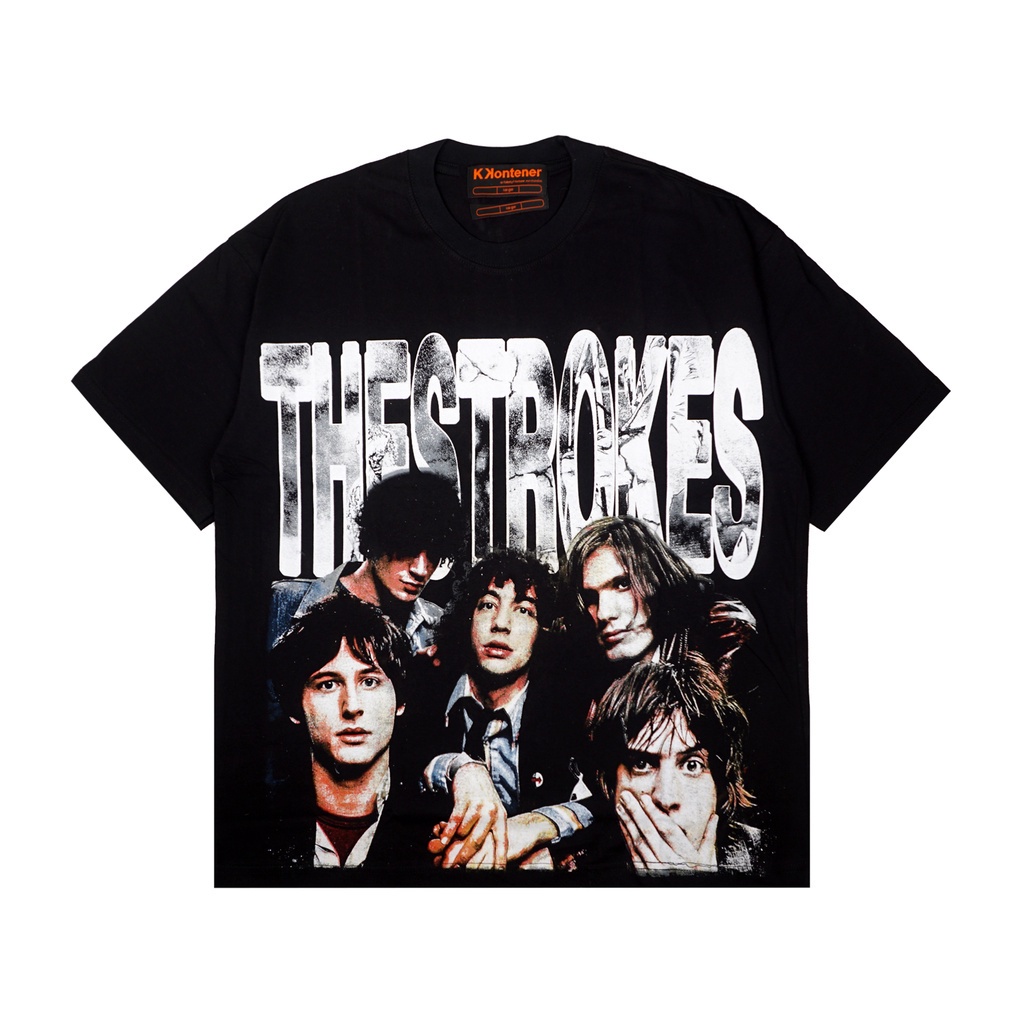 Kkontener THESTROKS OVERSIZE TSHIRT สีดํา
