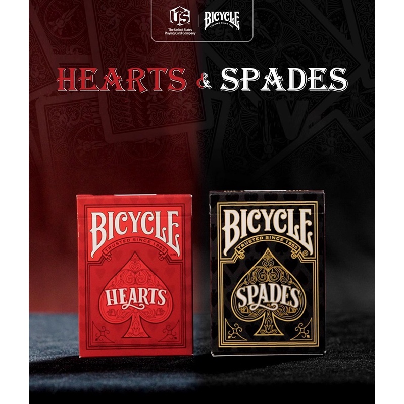 Bicycle Hearts Playing Cards Spades Deck USPCC Poker Collection การ์ดเกม