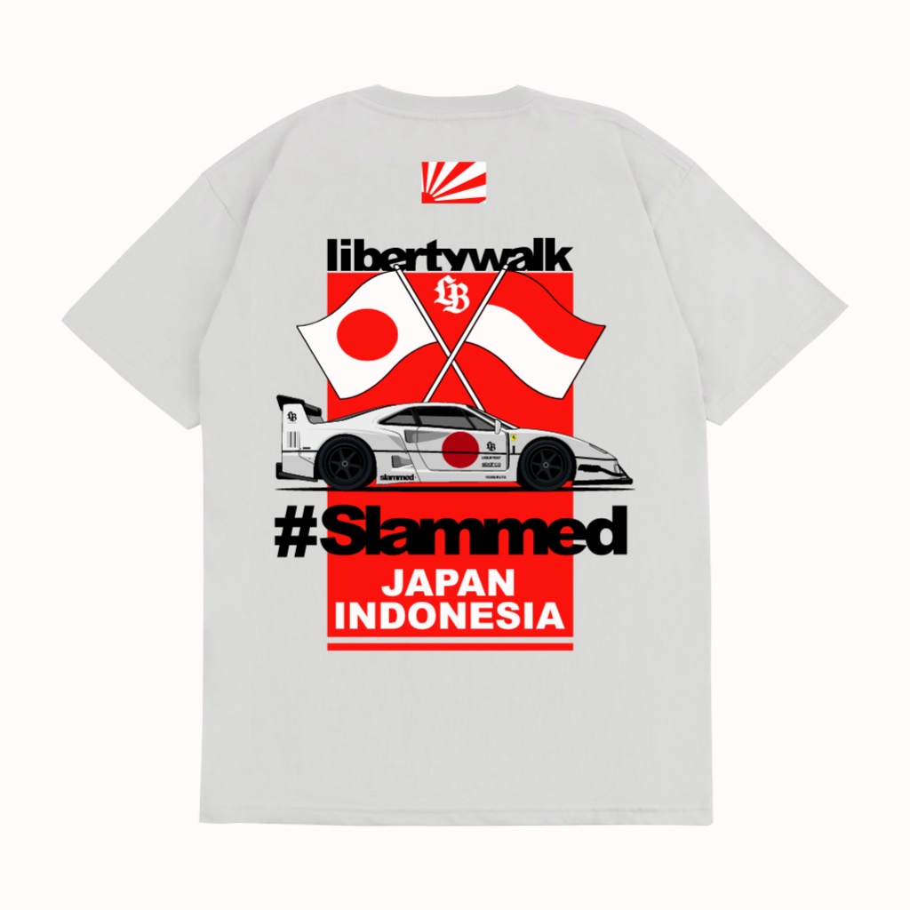 มีหลายสี เสื้อยืด ลาย Krmk Kaos JDM LIBERTY WALK SLAMMED FERRARI F40 LBWK LIBERTY WALK Kaos สําหรับร