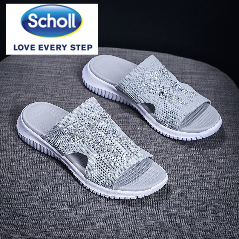 Scholl รองเท้าผู้หญิง scholl scholl scholl Beach Flat Sandals ผู้หญิง Scholl Slides รองเท้า scholl ผ