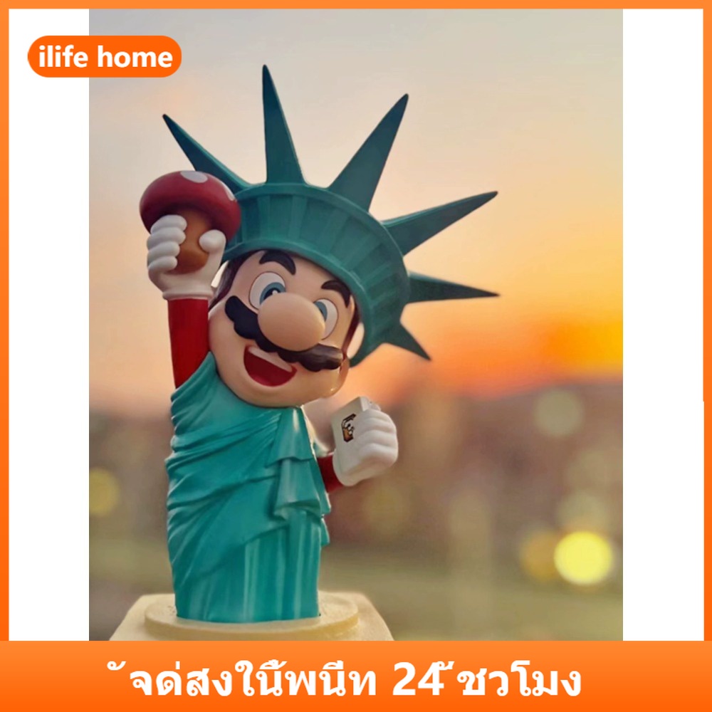 จัดส่งจากประเทศไทย โมเดลฟิกเกอร์ อนิเมะ Super Mario Bros Gacha Lobster สําหรับตกแต่งบ้าน เค้ก
