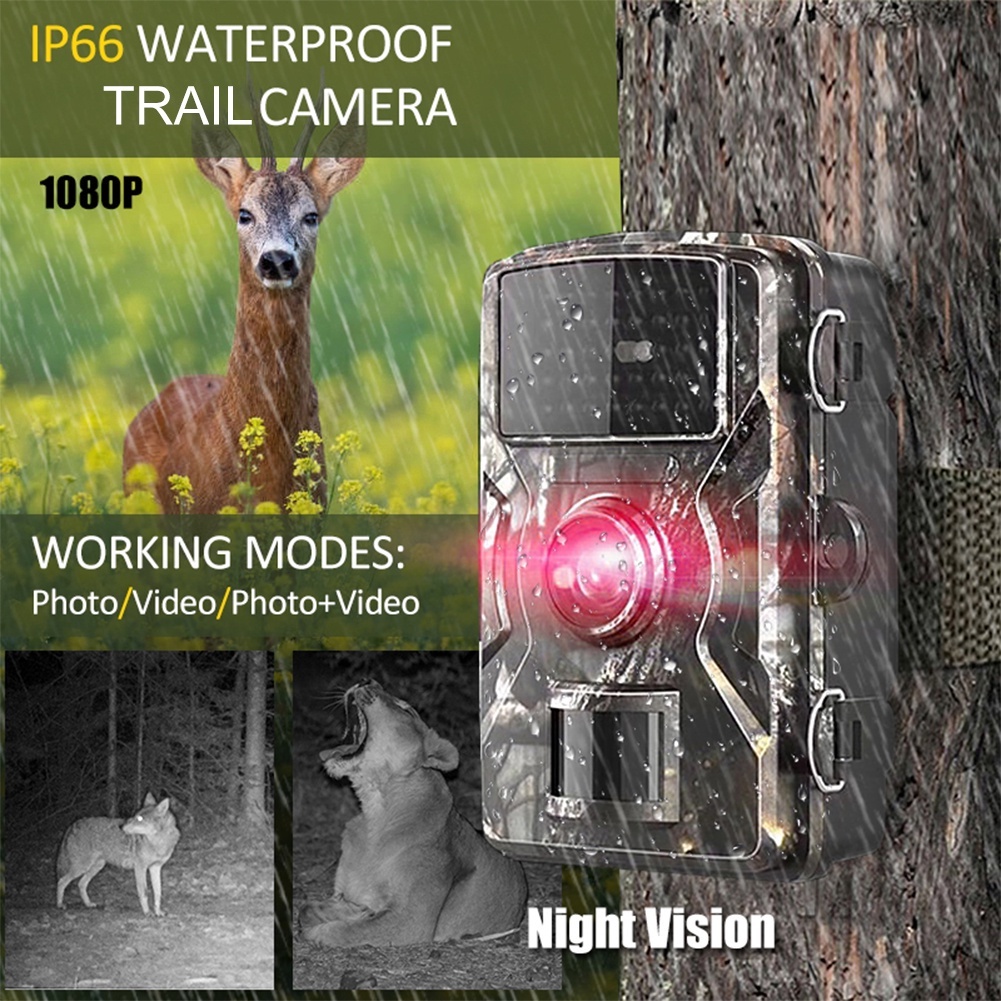 16MP 1080P Trail Camera IP66อินฟราเรดกล้องรักษาความปลอดภัยกันน้ำสำหรับการสังเกตสัตว์ป่าในบ้านความปลอดภัย - รูปที่ 2
