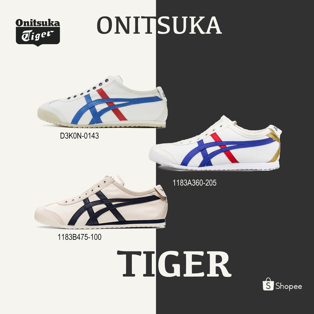 [ ของแท้ 100%] Onitsuka Tiger MEXICO 66 slip-on รองเท้าลําลอง D3K0N-0143/1183A360-205/1183B475-100