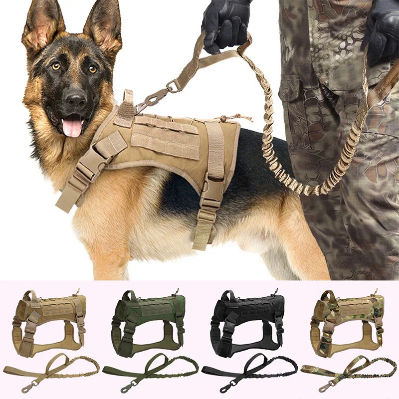 Tactical Dog Harness Pet Training Vest Dog Harness Tactical Dog Harness and Leash Set for Small Medi