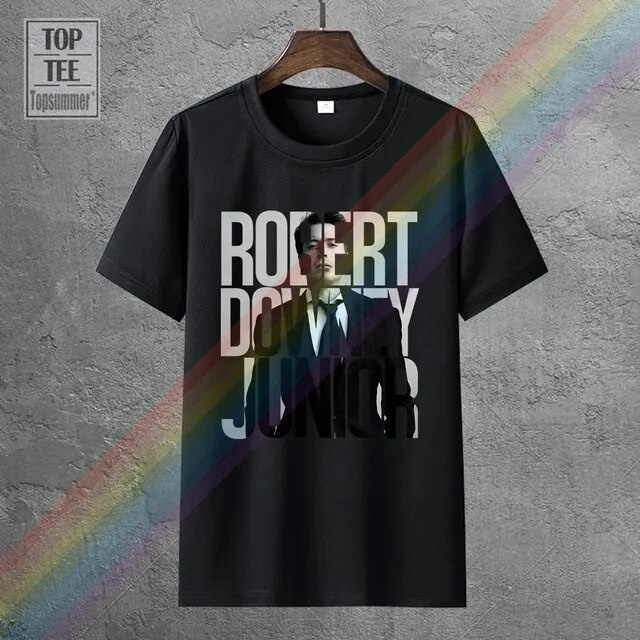 แฟชั่น เสื้อยืด พิมพ์ลาย Robert Downey Jr T Robert Downey Junior สไตล์สตรีท สําหรับผู้ชาย