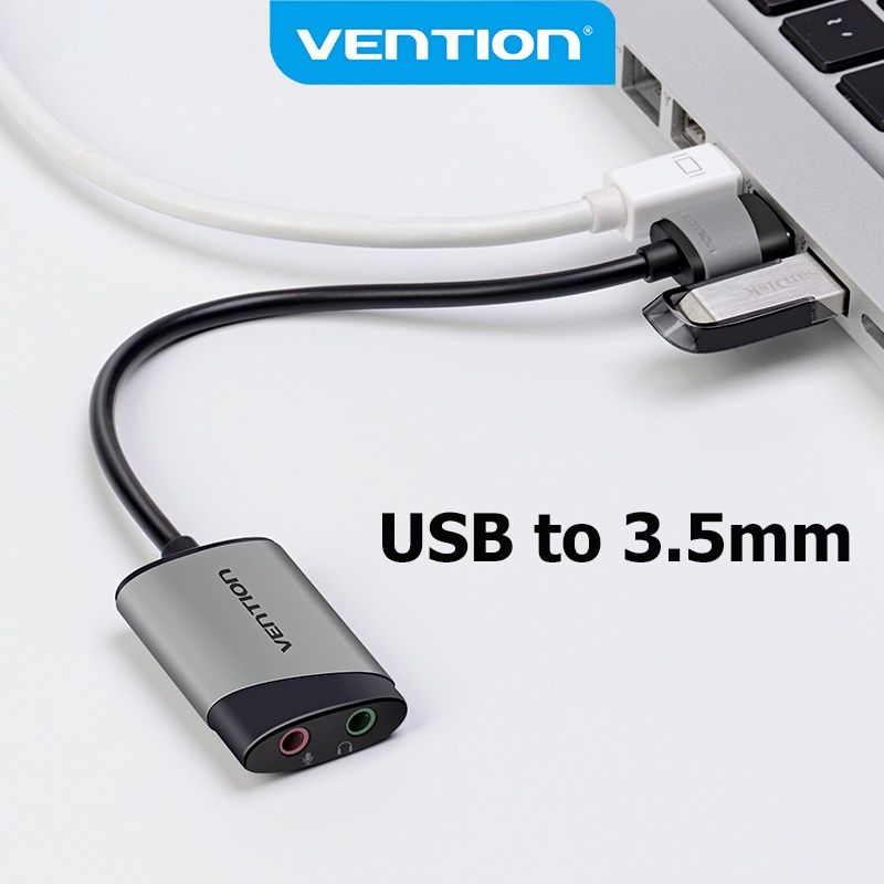Vention อะแดปเตอร์การ์ดเสียง USB เป็น 3.5 มม.