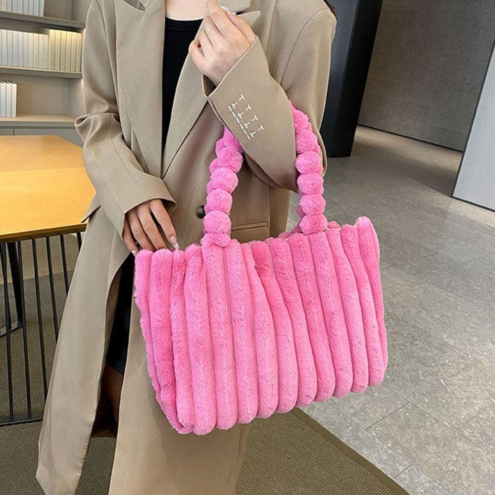 DSLONG กระเป๋าถือ ทรงโท้ท ขนาดใหญ่ จุของได้เยอะ แต่งจับจีบ ลายทาง สีพื้น แบบเรียบง่าย สําหรับเดินทาง