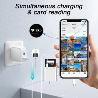 CF Card ย้ายรูปเข้ามือถือ 1P / USB-C to SD / CF / TF Card Camera Reader 3 in 1 OTG อะแดปเตอร์ชาร์จและอ่านการ์ด