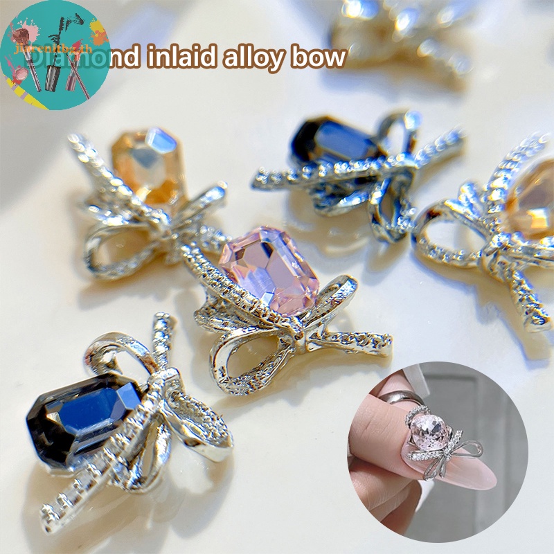 Renbg โบว์คริสตัล เพชร สําหรับตกแต่งเล็บ 4 ชิ้น