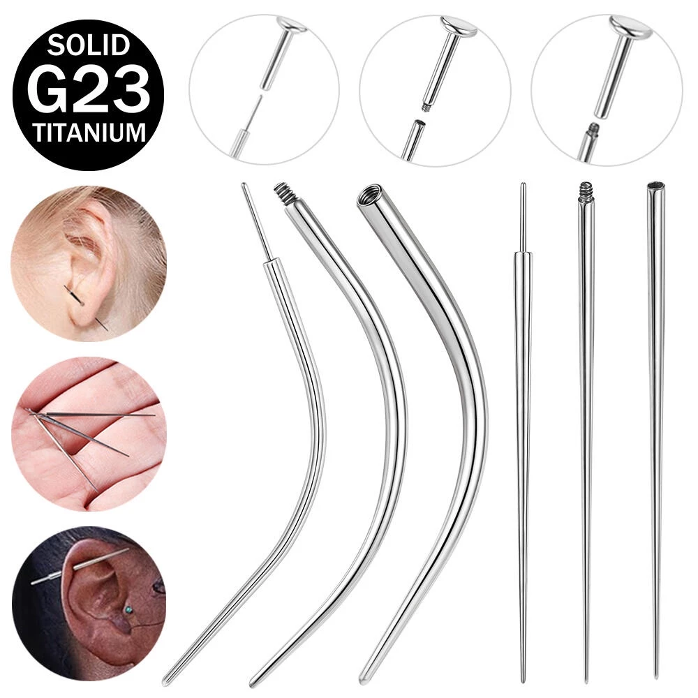 จิวเจาะร่างกาย ลิ้น ปาก จมูก แบบเหล็กไทเทเนียม G23 14G 16G 18G 20G 1 ชิ้น