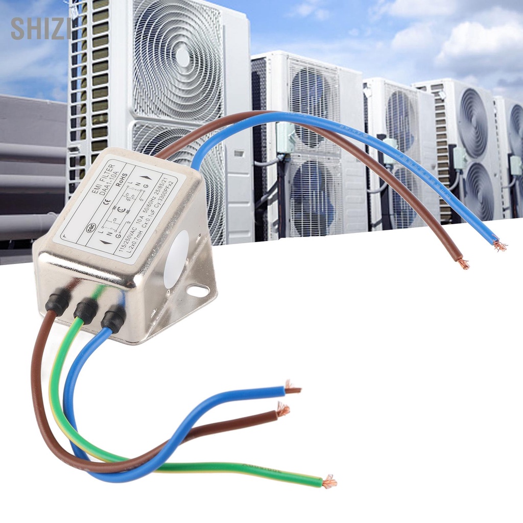 ShiZi Power Line EMI Filter Universal Single Phase สายไฟกรองสัญญาณรบกวนสำหรับระบบอัตโนมัติทางอุตสาหกรรม AC115 250V