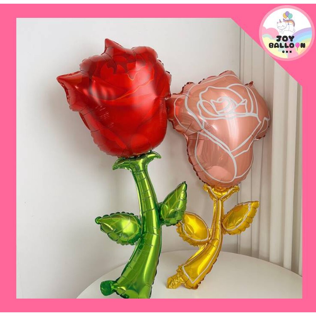 ลูกโป่งดอกกุหลาบ ลูกโป่งดอกไม้ (ส่งเร็วจากกรุงเทพ) Rose Balloon ลูกโป่งวาเลนไทน์ Happy Valentine's Day - รูปที่ 4