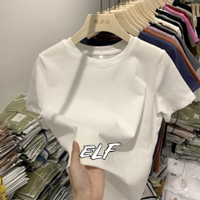 เสื้อยืดแขนสั้น เปิดไหล่ สีพื้น สําหรับผู้หญิง