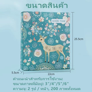 【จัดส่งภายใน 24 ชั่วโมง】อัลบั้มรูป 4x6 นิ้ว (4R) แบบสอด จุได้ 200 รูป ปกแข็ง กันฝุ่น โปสการ์ด