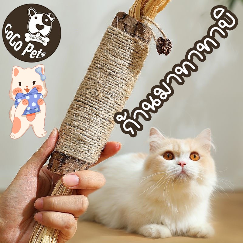 ของเล่นแมว ก้านมาทาทาบิ ไม้มาทาทาบิ ขัดฟันไม้ ไม้ขัดฟันแมว (38cm)