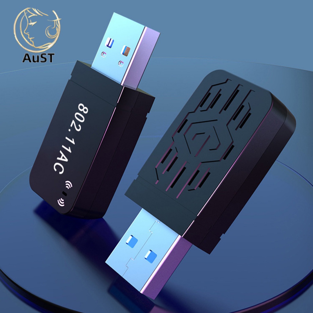 Yuanzhen อะแดปเตอร์รับสัญญาณเครือข่ายไร้สาย 1300Mbps Dual Band Driver Free ความเร็วสูง เสาอากาศในตัว Mini USB WiFi สําหรับแล็ปท็อป PC
